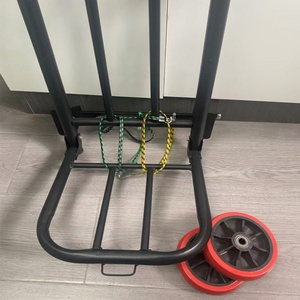 Chariot à bagages industriel portable à deux roues en acier inoxydable, chariot d'épicerie, plate-forme pliable tirée à la main, outils de stockage - Product Image 3