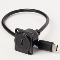 Câble d'extension mâle à femelle USB-C à panneau carré avec câble de données de type C à montage sur panneau à verrouillage à vis