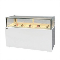 Vitrine réfrigérée commerciale à un seul niveau pour pâtisseries, comptoir de présentation de desserts en verre avec roulettes