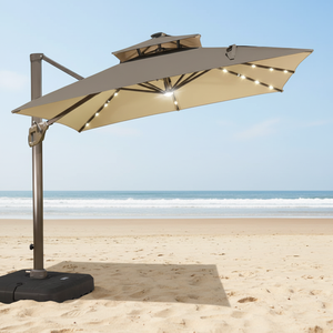 Sombrilla <span class=keywords><strong>Romana</strong></span> Grande para Exteriores con Tira de Luces, para Patio, Jardín, Terraza, <span class=keywords><strong>Playa</strong></span>, Muebles para el Hogar y el Jardín - Product Image 1