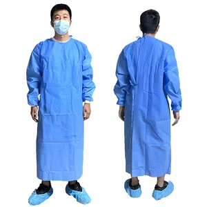 Cerrahi operasyon odası kullanımı doktor hemşire tek paket tek kullanımlık steril önlük izolasyon takım elbise kadın giysileri Sms izolasyon önlüğü