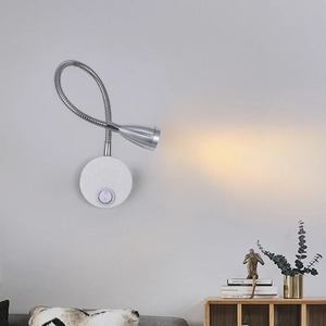 Lampe murale de lecture LED 3W à col de cygne, flexible et réglable avec interrupteur, pour le travail et l'étude, montage mural, 85-265V, lampe de chevet pour chambre à coucher - Product Image 5