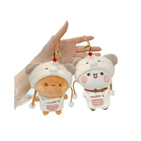 Porte-clés pendentif en peluche en PP, figurine de dessin animé Panda One Two Bubu, jouet, emballage cadeau pour enfants, vente en gros