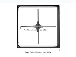 Proyector de holograma 3D de 56cm, ventilador LED giratorio, equipo de publicidad animada con marco para anuncios llamativos de productos EL - Product Image 2