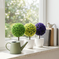Plante artificielle moderne en forme de boule, plante en plastique, plante artificielle ronde en pot, simulation de verdure pour la décoration de la maison, du bureau, ornement