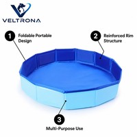 Piscine pliable pour animaux de compagnie, octogonale, bleue, en PVC, baignoire pliable pour chien et chat, piscine extérieure, multi-tailles, portable