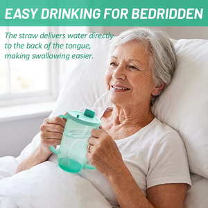 Gobelet anti-déversement pour adultes hémiplégiques avec poignées, aide à la boisson pour patients âgés handicapés en réadaptation - Product Image 4