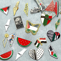 Broche ruban carte de Palestine personnalisée pour la solidarité et la sensibilisation - Épingle de revers en métal massif