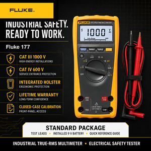 Testeur électrique industriel 177 True RMS 1000V haute précision, alimenté par batterie, garantie 1 an - Product Image 5