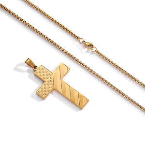 Collar con Colgante <span class=keywords><strong>de</strong></span> Esmalte con Estrellas <span class=keywords><strong>de</strong></span> la Bandera Americana <span class=keywords><strong>para</strong></span> <span class=keywords><strong>Hombre</strong></span>, Collar <span class=keywords><strong>de</strong></span> Cruz <span class=keywords><strong>de</strong></span> <span class=keywords><strong>Acero</strong></span> <span class=keywords><strong>Inoxidable</strong></span> con Versículo Bíblico, a la Moda - Product Image 2