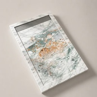 Plaque de drain de douche rectangulaire de luxe à motif pierre, cache-drain linéaire dissimulé pour projets d'ingénierie de salles de bain commerciales