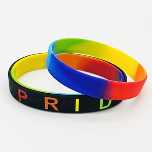 Tamaño adulto personalizado Spot Debossed Color Filled In Pride pulsera de silicona Gay Pride pulsera para mujer - Product Image 5