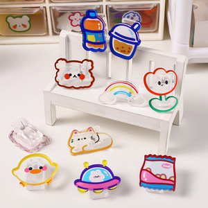 Spot Wholesale Transparent Cartoon Acrylic Clip Cute Ins Girl Heart Snack Seal Student Test Paper Finishing Note Message Clip - Product Image 2