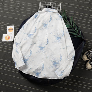 Chemise à manches longues pour homme, style rétro, motif floral en marbre, sensation haut de gamme, version coréenne, texture fluide et décontractée - Product Image 3