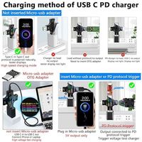 Testeur USB C 2 en 1 avec écran couleur IPS, multimètre numérique, câble de charge rapide avec clip USB - prend en charge PD2.0/PD3.0 pour les applications de surveillance