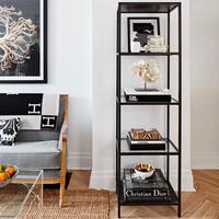 Armoire design moderne en acier au carbone et verre trempé avec quatre couches de meubles de maison de haute qualité
