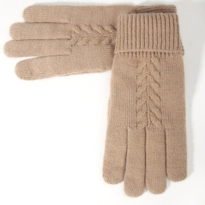 Gants en laine thermique tricotés jacquard de couleur unie, longs et épais pour les étudiantes - Product Image 2