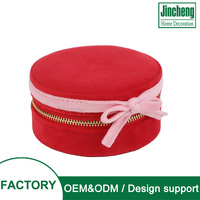 Boîte de rangement portable en velours pour bijoux avec décoration en nœud, étui à bijoux pour les voyages et l'usage quotidien, rangement pour bagues et boucles d'oreilles
