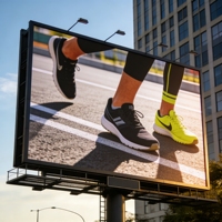 Écran LED publicitaire extérieur HD IP65 étanche P4 avec grand support pour centre commercial, panneau d'affichage numérique