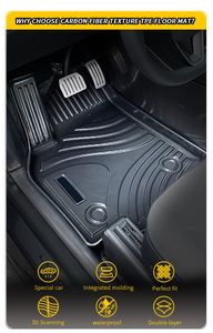Haute qualité facile à nettoyer nouveau tapis de sol en Fiber de carbone arrivé Auto Marts avec tapis de <span class=keywords><strong>coffre</strong></span> pour WULING Air EV 2025 RHD - Product Image 4