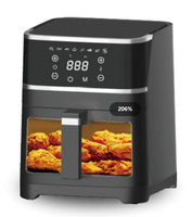 Friteuse à air numérique à double cuve avec grand écran couleur et fenêtre de visualisation, capacités 2.5L, 5.0L, 6.0L, 8L, 9L, 10L, 11L, 12L
