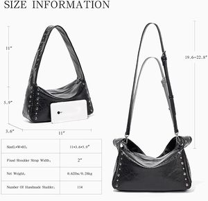 Studded Purses for Women Y2k Shoulder Bag Small Vegan Leather Handbag