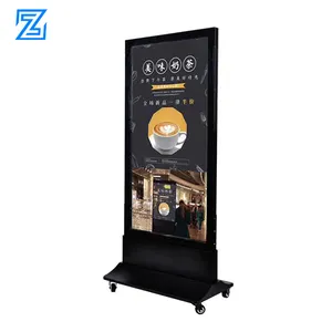 Display iklan kios layar TV LCD Totem Digital interaktif vertikal berdiri Lantai