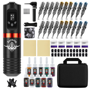 Tuffking Tattoo Pen <span class=keywords><strong>Machine</strong></span> Kit Ensemble de pistolet de tatouage <span class=keywords><strong>sans</strong></span> <span class=keywords><strong>fil</strong></span> pour artiste professionnel Body Art Kits de tatouage complets bon marché - Product Image 2