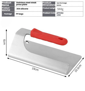 Prensa circular comercial de acero inoxidable de alta resistencia para hamburguesas y filetes, placa de prensado de carne de acero inoxidable - Product Image 6
