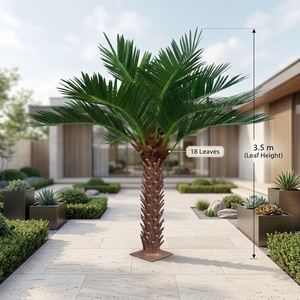 Palma Cycas Artificiale Personalizzata Eco-Friendly Impermeabile con 18 Foglie per Paesaggistica Commerciale Esterna, Matrimoni e Natale - Product Image 1
