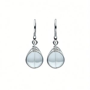 E5606 Transparent <b>Crystal</b> Drop Earrings 925 Silver <b>Water</b> Drop Shape Bezel Setting Minimalist Women's Everyday Wear - Product Image 1