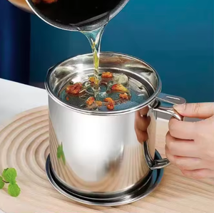 <span class=keywords><strong>M</strong></span> 1.3L Modern paslanmaz çelik yağ filtresi Pot Metal yağ süzgeç partiler için mutfak aracı yağ depolama için olabilir - Product Image 2