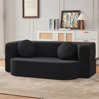 Canapé-lit modulable en tissu, rembourrage en éponge compressée, pour petit appartement, salon, décontracté, pour la pause déjeuner, double pliage