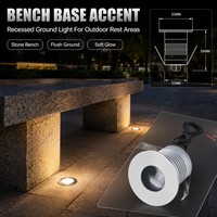 Projecteur LED encastré pour aménagement paysager, 3W, corps en aluminium, longueur de câble personnalisable, optique asymétrique, fourni par le fabricant