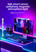 Lampu Lemari Berubah Warna Isi Ulang 50cm RGB Sensor Lampu Bawah Kabinet Lampu Strip LED Multifungsi untuk Dekorasi Rumah