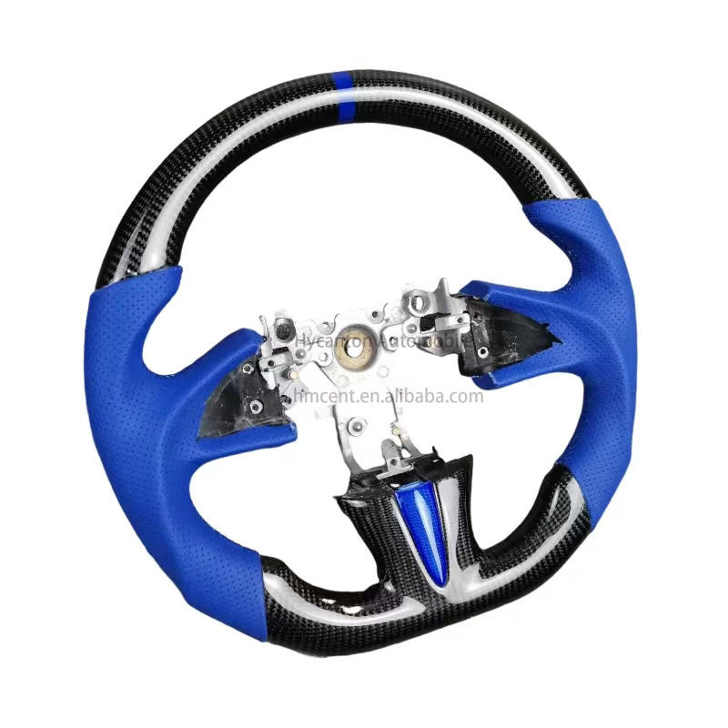 Blue leather+carbon fiber+blue stitching