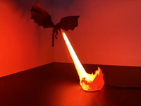 Lampe LED Dragon Souffleur de Feu Imprimée en 3D, Décoration de Bureau Fantaisie, Figurine de Collection, Cadeau, Ornement de Décoration d'Halloween
