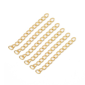Chaîne d'extension avec fermoir mousqueton |   Connecteur de collier et bracelet en acier inoxydable plaqué or, accessoires d'extension de bijoux réglables - Product Image 5