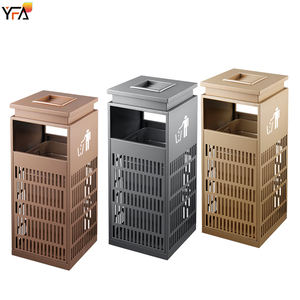 Diseño de Arte Moderno Cubo de basura de 50 litros Cubo de basura de calle pública Cubo de basura de metal de pie para plaza comercial - Product Image 6