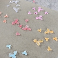 Hiasan Kuku Bunga Es Tiga Kelopak Akrilik 3D, Dekorasi Seni Kuku, Ukiran Lembut, Jelly Aurora, Rhinestone, Aksesoris Kuku DIY