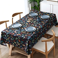 Tissu jacquard à motif de feuilles multicolores pour nappe, textile d'ameublement tissé, housse de table personnalisée OEM ODM