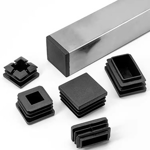Tapones de tubo de acero inoxidable negro Xinglong para accesorios de muebles, tapas cuadradas para conectores de muebles - Product Image 1