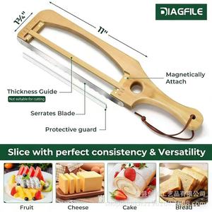 Wooden Adjustable <b>Bread</b> <b>Knife</b> 8-9.9 In Serrated Stainless Steel Multi Purpose For Baking Baguettes Cakes Toasts Home Kitchen - Product Image 4