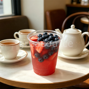 Taza de Té de Frutas Artificiales de 500ml con Fresas y Arándanos Realistas, Bebida de Jugo de Bayas Artificial, Adorno de Plástico para Exhibición en Tiendas de Leche - Product Image 1