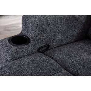 Canapé inclinable pour salon, massage électrique, style moderne minimaliste, gris foncé et gris clair, rembourrage en mousse personnalisé - Product Image 1