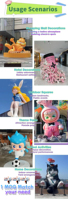 Esculturas de Prototipos Rápidos de Personajes de Dibujos Animados, Figuras Impresas en 3D de Resina de Fibra de Vidrio Personalizadas y Grandes