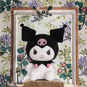 Peluches en gros de la série Sanrioed, dessin animé, anime, Kuromied, jouets en peluche, petite poupée <span class=keywords><strong>diable</strong></span> noire, fille, coton PP, anti-stress - Product Image 3