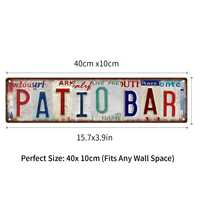 Plaque murale vintage en métal style plaque d'immatriculation pour bar de patio, lettres colorées, décoration rétro pour extérieur et jardin
