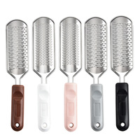 Râpe à pédicure professionnelle en acier inoxydable, lime à pieds double face avec poignée ergonomique pour usage domestique et en salon