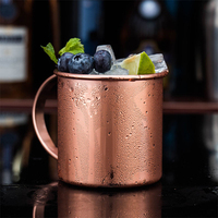 Moscow Mule Tasse en cuivre Sublimation Tasse en acier inoxydable plaqué cuivre Gravé Tasse à boire de la bière
